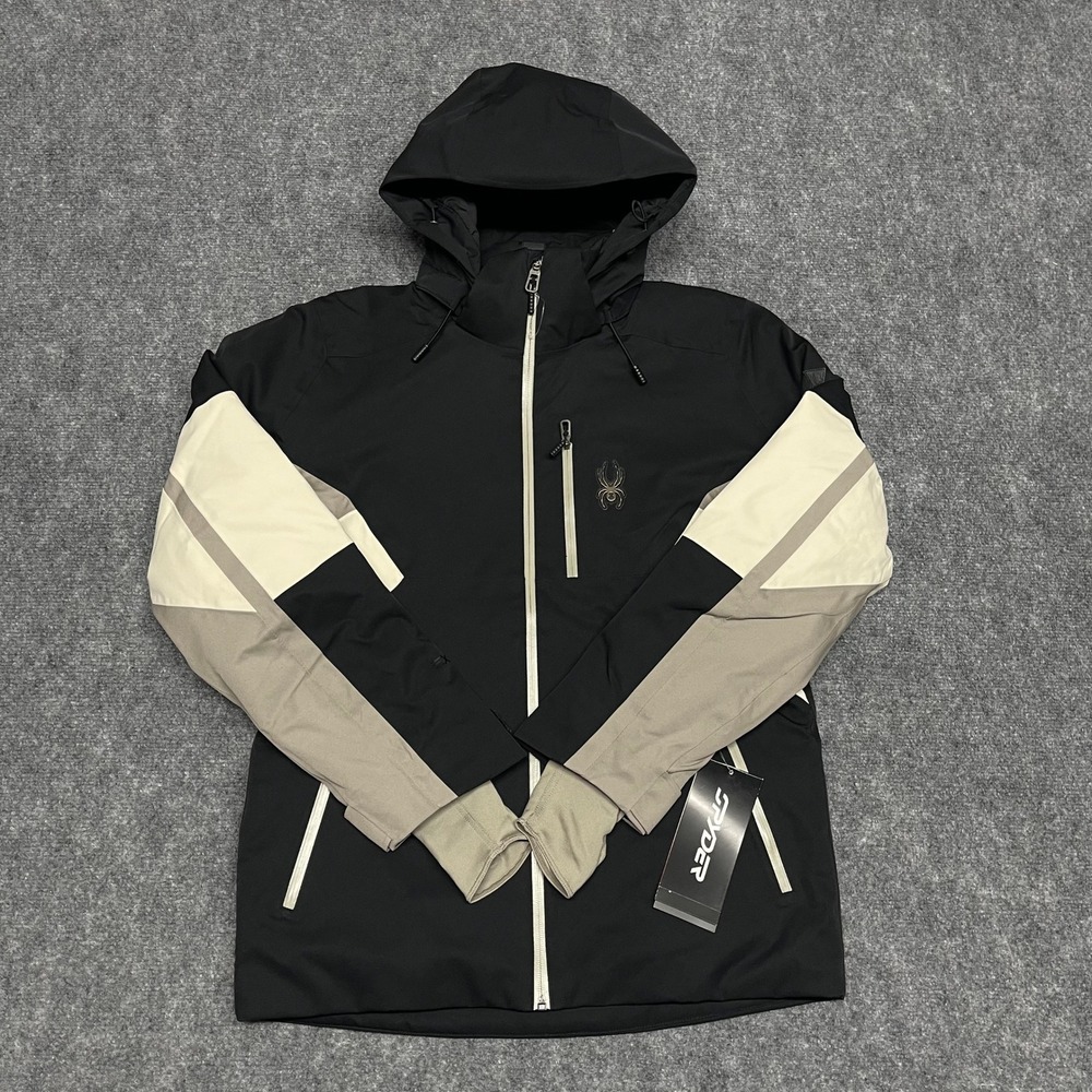 Spyder Jacket Mens Small Black‎ Epiphany Waterproof PrimaLoft Colorblock Ski NEW